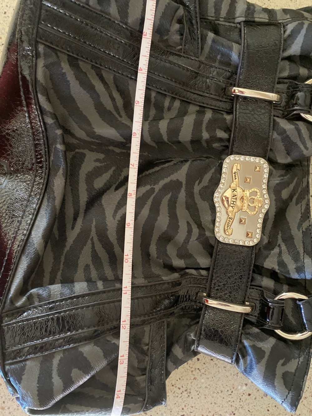 Kathy van Zeeland Black Zebra-Type Print Shoulder Bag - Picture 14 of 16
